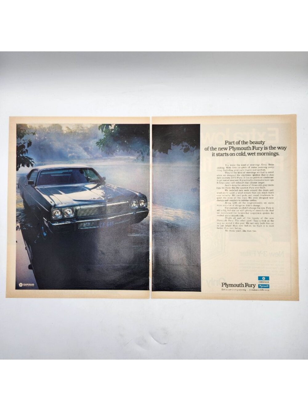 Vintage 1973 Plymouth Fury 2 Page Magazine Print Ad Chrysler Dodge